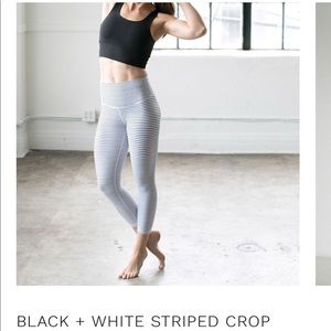 DYI cropped black and white striped leggings